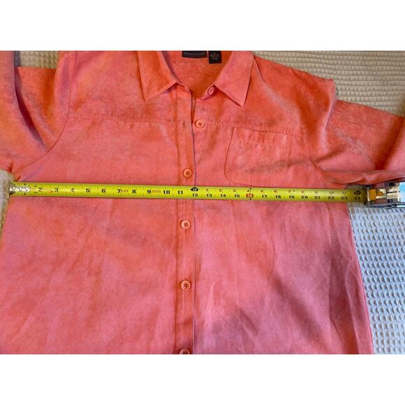 Relativity Faux Suede Button Up Coral/ Pink Chore Jacket Size XL - Picture 8 of 12